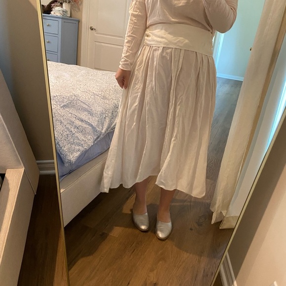 APIECE APART / NWT Cosmos Convertible Wrap Dress in cream linen SKIRT 6 - Picture 4 of 7